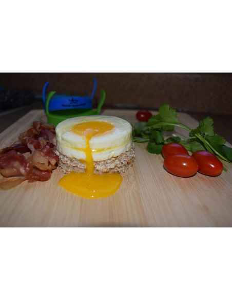 Anillos de Huevo de Silicona Kitchen Essentials - Antiadherentes Multicolor (Paquete de 4)