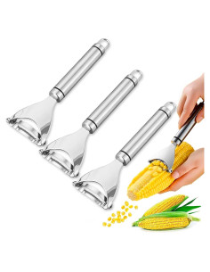 Pelador de Maíz LANSKYWARE 3PCS Acero Inoxidable Ergonómico