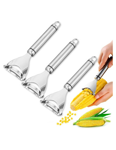 Pelador de Maíz LANSKYWARE 3PCS Acero Inoxidable Ergonómico