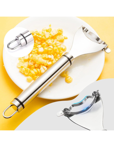 Pelador de Maíz LANSKYWARE 3PCS Acero Inoxidable Ergonómico