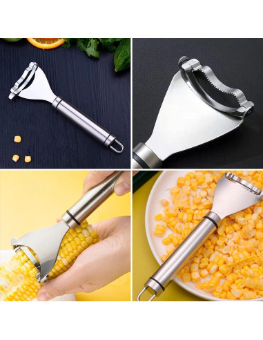 Pelador de Maíz LANSKYWARE 3PCS Acero Inoxidable Ergonómico