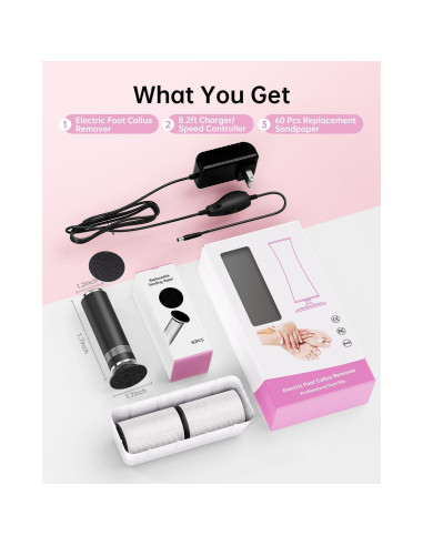 Removedor de Callos Eléctrico Tohecu FCM-08 Negro con 60 Discos