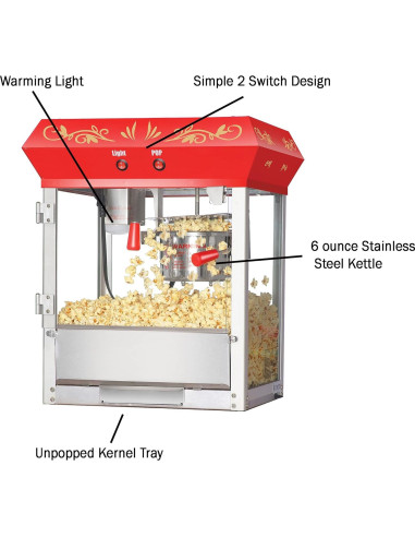 Máquina de Palomitas Great Northern Popcorn 6oz Rojo