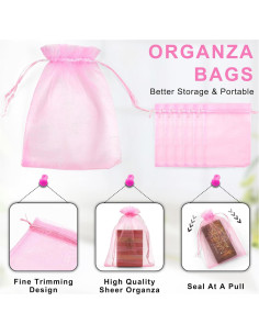 Bolsas de Organza Rosa ANZNKU 50 Piezas 10x15 cm 2
