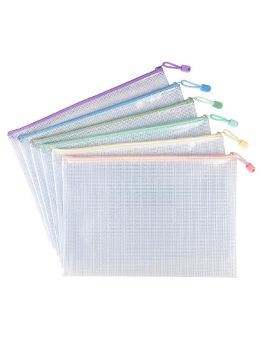 Tamaki 6 Bolsas de Cremallera Malla Impermeables A4