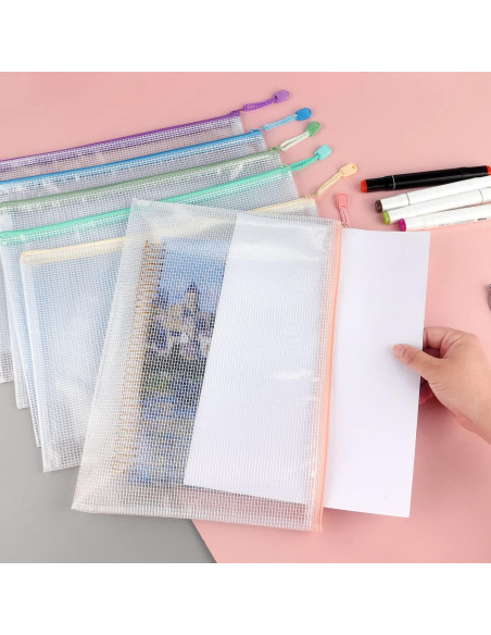 Tamaki 6 Bolsas de Cremallera Malla Impermeables A4