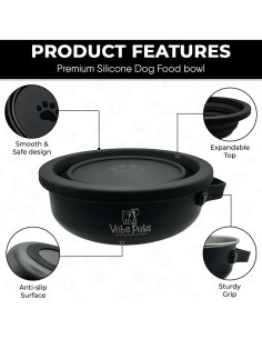 Tazón de Acero Inoxidable Vebs Pets 0.85L y 0.57L Antideslizante 2