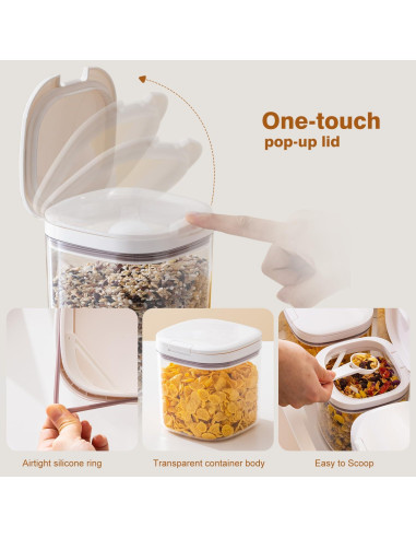 Contenedor de Almacenamiento de Cereal LMK 1.7L Blanco