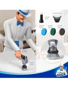 Cepillo Eléctrico Giratorio MR.SIGA Inalámbrico 5 Accesorios 2