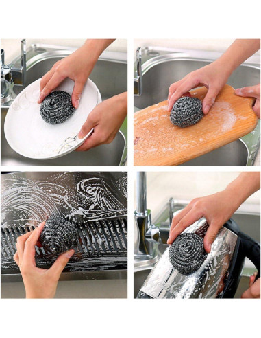 12 Estropajos de Acero Inoxidable KTOJOY para Cocina