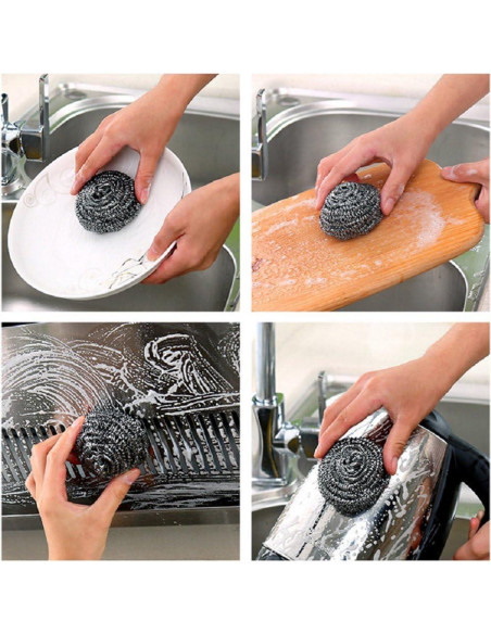 12 Estropajos de Acero Inoxidable KTOJOY para Cocina