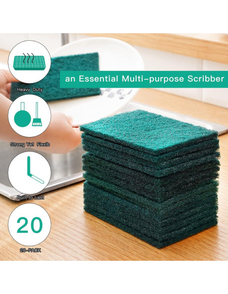 Esponjas de Fregado Reutilizables GUEICN 12 Piezas Verde