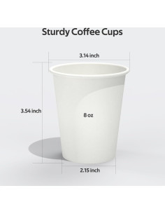 100 Tazas de Papel Desechables 8 oz Dealusy A Prueba de Fugas 2