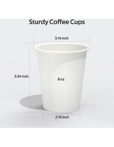 100 Tazas de Papel Desechables 8 oz Dealusy A Prueba de Fugas
