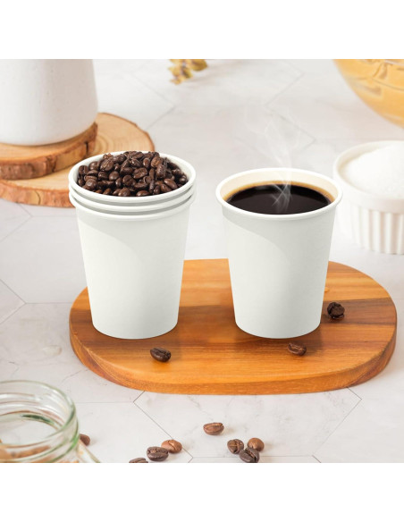 100 Tazas de Papel Desechables 8 oz Dealusy A Prueba de Fugas
