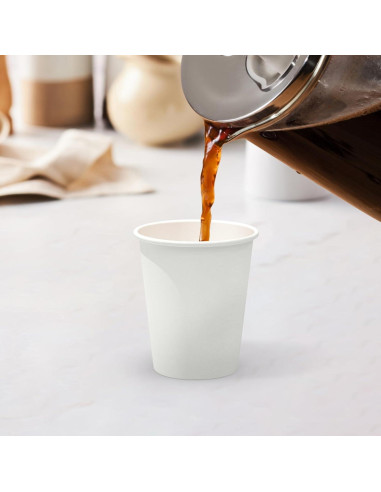 100 Tazas de Papel Desechables 8 oz Dealusy A Prueba de Fugas