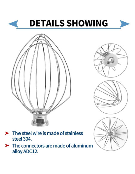 Batidor de Alambre 6QT XINBOOGQ Acero Inoxidable 0.19kg