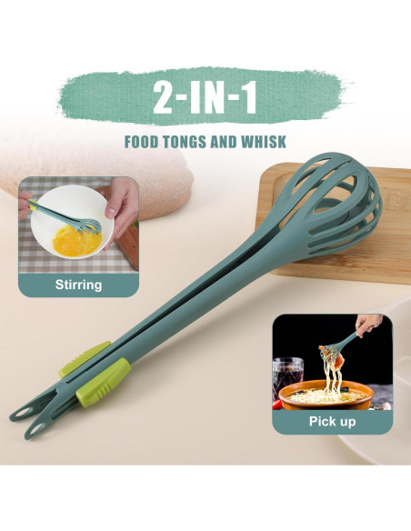 Batidor de Huevos y Pinza de Comida 2 en 1 Lyreh Verde