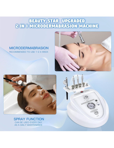 Máquina de Microdermoabrasión 2 en 1 Beauty Star - Limpieza Facial Profesional