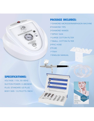 Máquina de Microdermoabrasión 2 en 1 Beauty Star - Limpieza Facial Profesional