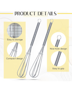 Mini Batidores de Acero Inoxidable Baderke 10 Pcs 15.24 cm 2