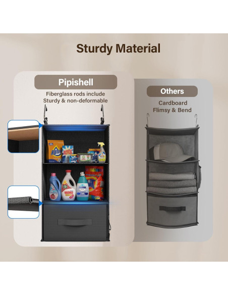 Organizador de Closet Colgante Pipishell 6 Estantes Negro