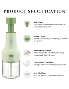 Picador de Verduras Manual ZHANG XIAO QUAN 380g Verde 2