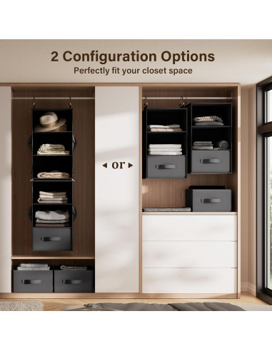 Organizador de Closet Colgante Pipishell 6 Estantes Negro