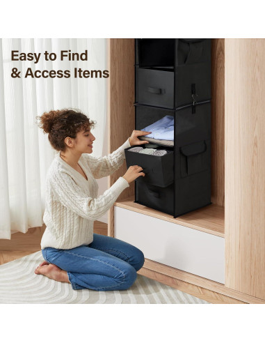 Organizador de Closet Colgante Pipishell 6 Estantes Negro