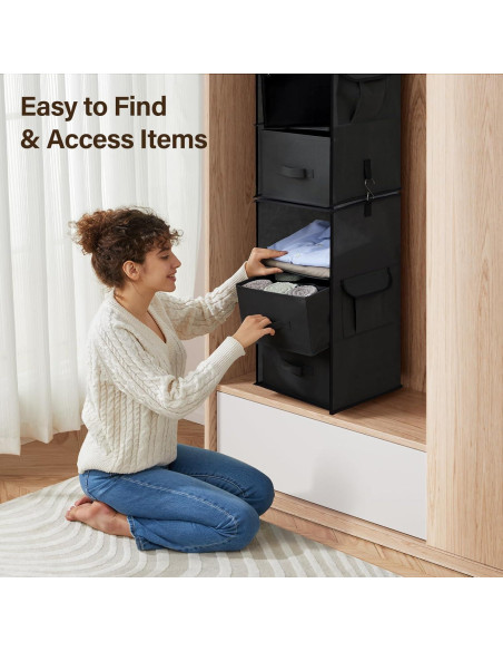 Organizador de Closet Colgante Pipishell 6 Estantes Negro
