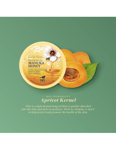 Crema Nocturna Revitalizante Wild Ferns 100g Miel Manuka