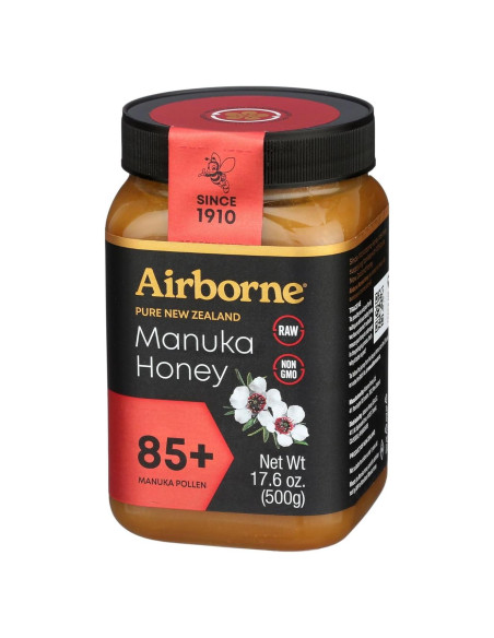 Miel Manuka Airborne 85+ Cruda 500g Pura de Nueva Zelanda