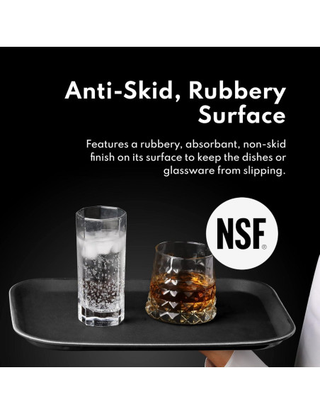Bandeja Antideslizante New Star Foodservice 35.5x25.4cm Negra