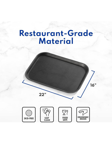 Bandeja Antideslizante New Star Foodservice 35.5x25.4cm Negra