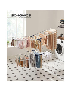 Estante Secar Ropa Plegable SONGMICS 2 Niveles 33 Varillas 2