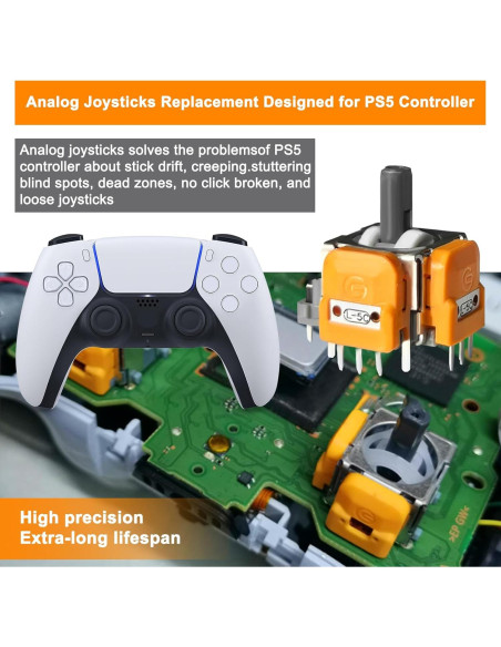 10 Joysticks de Efecto Hall HLRAO para Controlador PS5