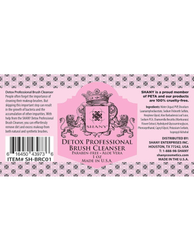 Limpiador de Brochas SHANY DETOX 30 ml - Vegano y Sin Parabenos