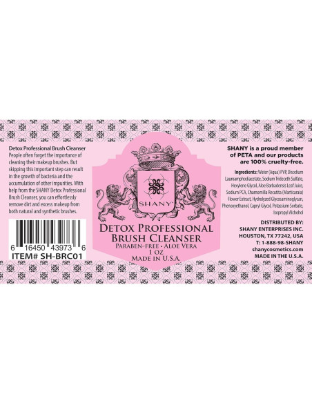 Limpiador de Brochas SHANY DETOX 30 ml - Vegano y Sin Parabenos