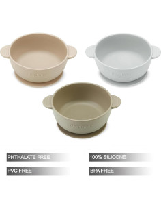 Tazones de Silicona Antideslizantes PandaEar 3 Piezas 284g 2