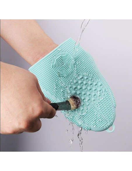 Guante de limpieza de brochas ScivoKaval verde menta 14x18 cm