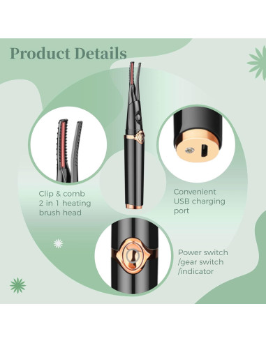 Rizador de Pestañas Eléctrico Anjetan 2 en 1 USB 3 Modos