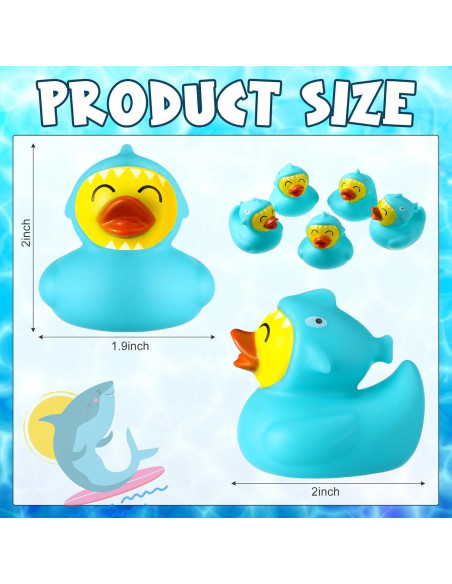 Patitos de Goma Flotantes PullCrease - Tiburón Azul (24 Pzs)