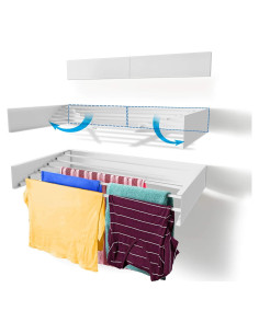 Estante de Secado Plegable Step Up 71 cm Blanco 18 kg