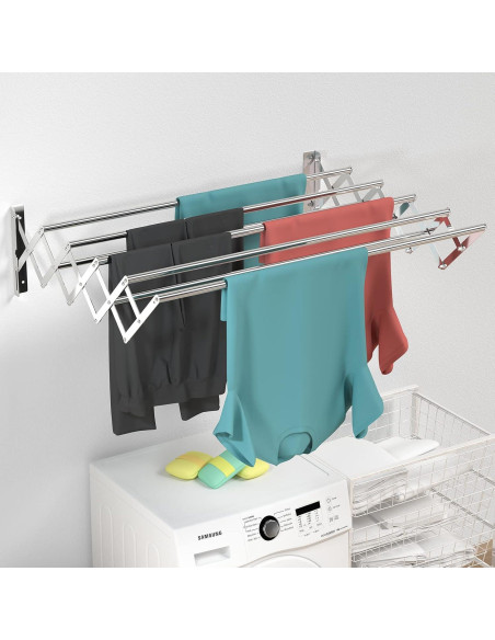 Estante de Secado Plegable Guevara Acero Inoxidable 120 lbs