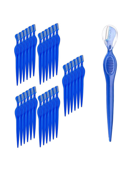 30 Cuchillas de Cejas ALAZCO Azul - Afeitar y Exfoliar Facial