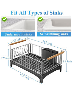 Escurridor de Platos SNTD Acero Inoxidable Grande 38 cm 2
