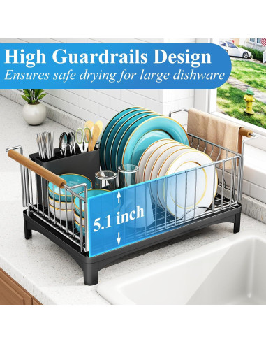 Escurridor de Platos SNTD Acero Inoxidable Grande 38 cm