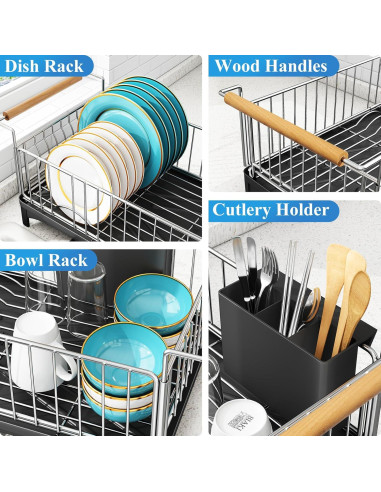 Escurridor de Platos SNTD Acero Inoxidable Grande 38 cm