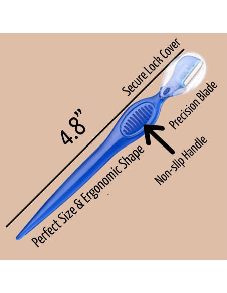 30 Cuchillas de Cejas ALAZCO Azul - Afeitar y Exfoliar Facial