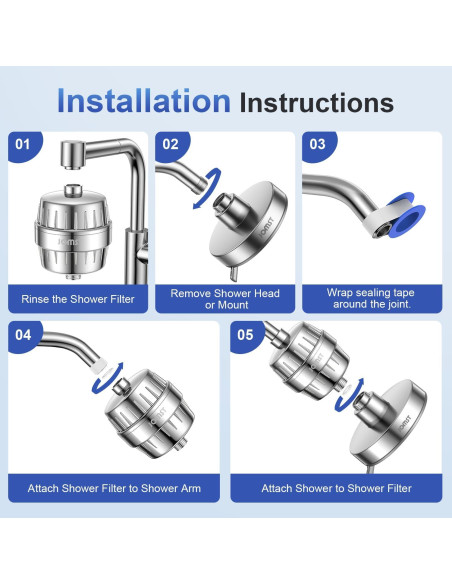 Filtro de Ducha JOMST 25 Etapas - Alta Filtración y Durabilidad